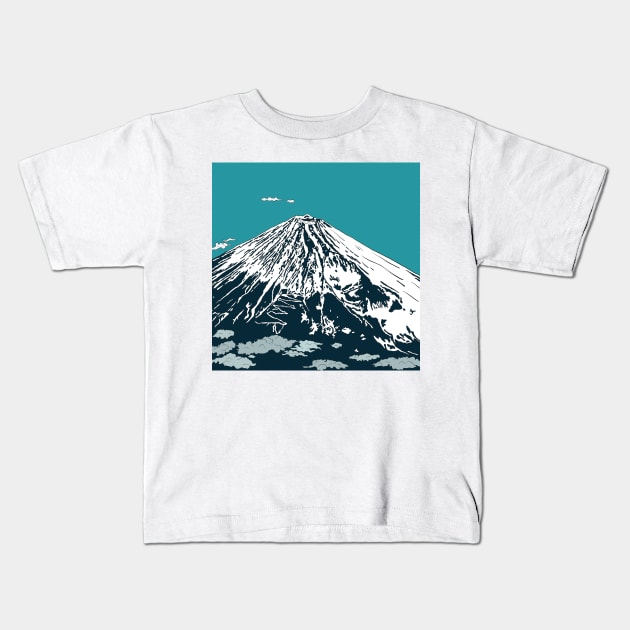 Mount Fuji from the Sky Kids T-Shirt by lamaisondulapino